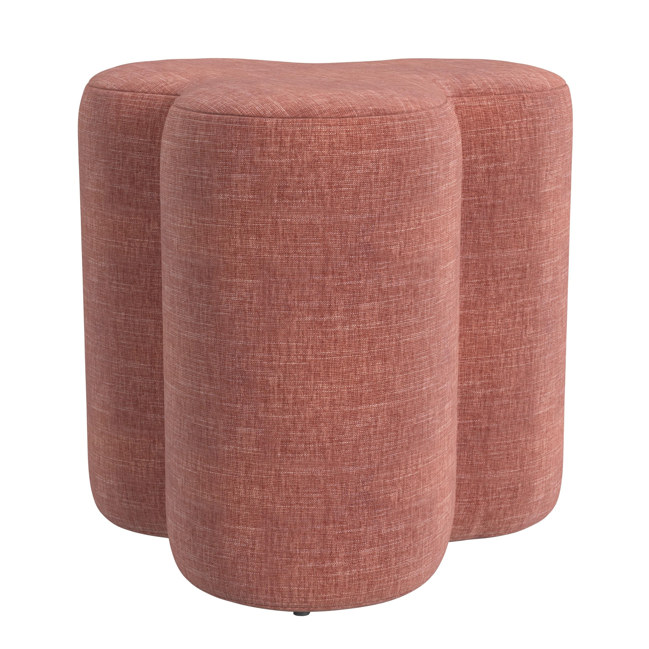 HomePop Upholstered Clover Shaped Ottoman Home Décor|Foot Rest Ottoman - Pink Chenille | Amazon (US)