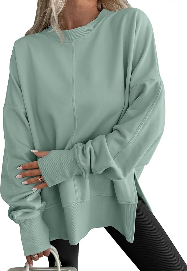 ANRABESS Women Oversized Sweatshirts Thumbhole Long Sleeve Hoodies Shirts 2025 Fall Side Slit Pul... | Amazon (US)
