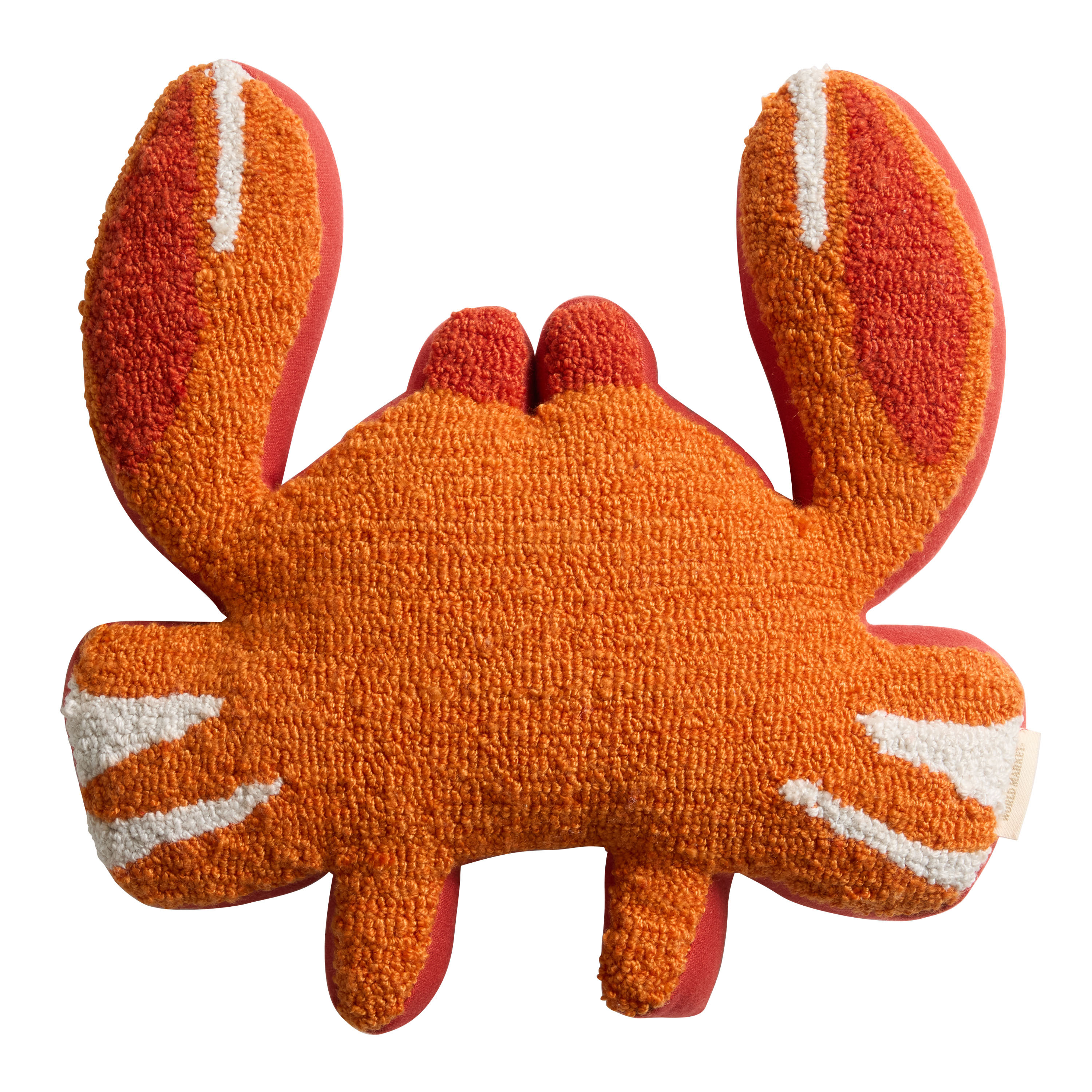 Red Tufted Crab Shaped Indoor Outdoor Throw Pillow | World Market