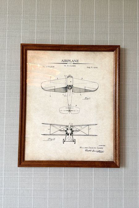 Vintage plane print + frame from Etsy! We purchased a set of three to hang in August’s room! Super cute for a boy’s room! 

#LTKKids #LTKHome #LTKBaby