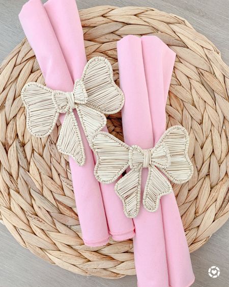 The cutest bow napkin rings and pink cloth napkins, make for the most beautiful Valentine’s Day table 💗

#LTKSeasonal #LTKhome #LTKparties