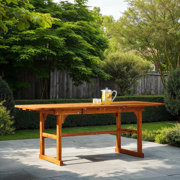 Alfonsi Extendable Acacia Wood Outdoor Dining Table | Wayfair North America