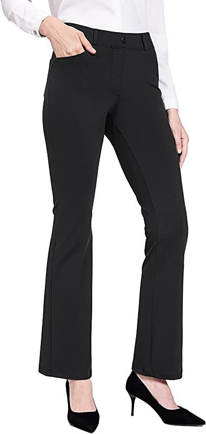 BALEAF Women's Yoga Dress Pants Stretchy Work Slacks Business Casual Straight Leg/Bootcut Pull on... | Amazon (US)