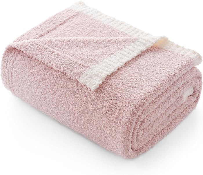 Snuggle Sac Throw Blanket 50x60 inches Pink Microfiber Knit Throws | Amazon (US)
