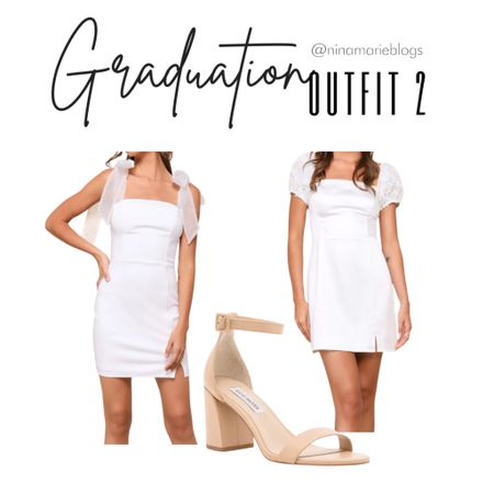 Graduation outfit
Graduation dress 
White dress 
Nude heels

#LTKFindsUnder100 #LTKStyleTip #LTKU