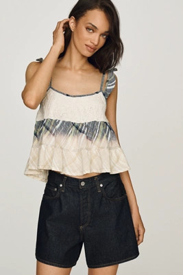 Pilcro Cotton Twofer Crop Swing Tank | Anthropologie (US)