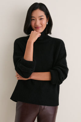 Black Cashmere Hannah Turtleneck Sweater | Tuckernuck (US)