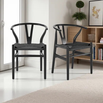 Dining Room Chairs Mid Century Modern Wooden For Your Beach House, Fully Assembled, Set Of2 | Wayfair North America