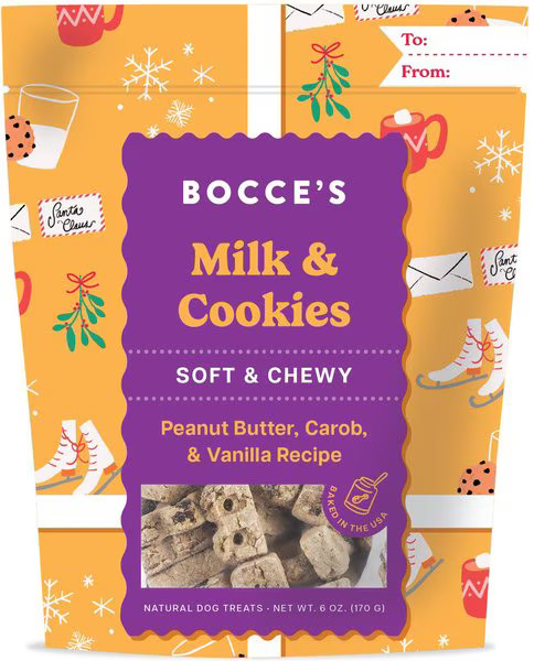 Bocce's Bakery Milk n Cookies Peanut Butter & Vanilla Limited Ingredient Soft & Chewy Dog Treats,... | Chewy.com