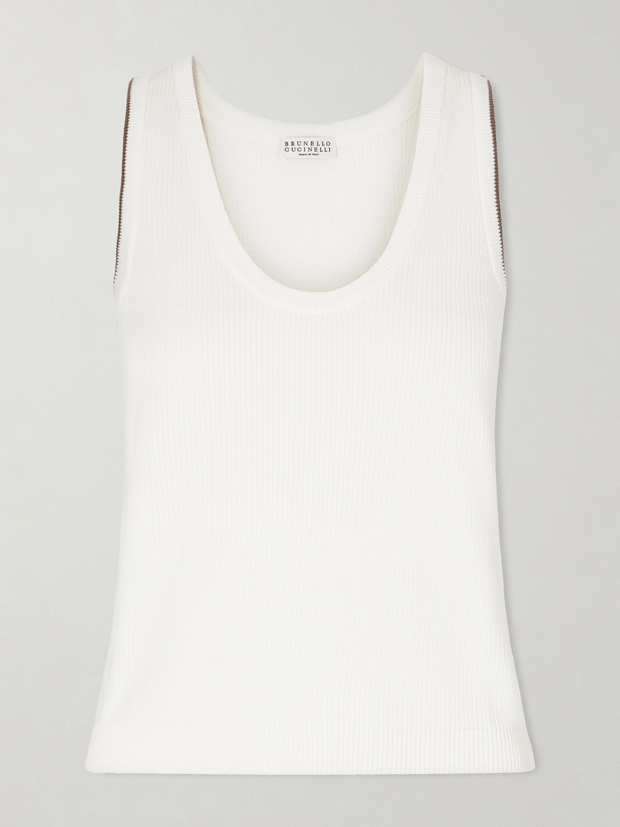 Brunello Cucinelli - Ribbed Cotton Tank - White | NET-A-PORTER (US)