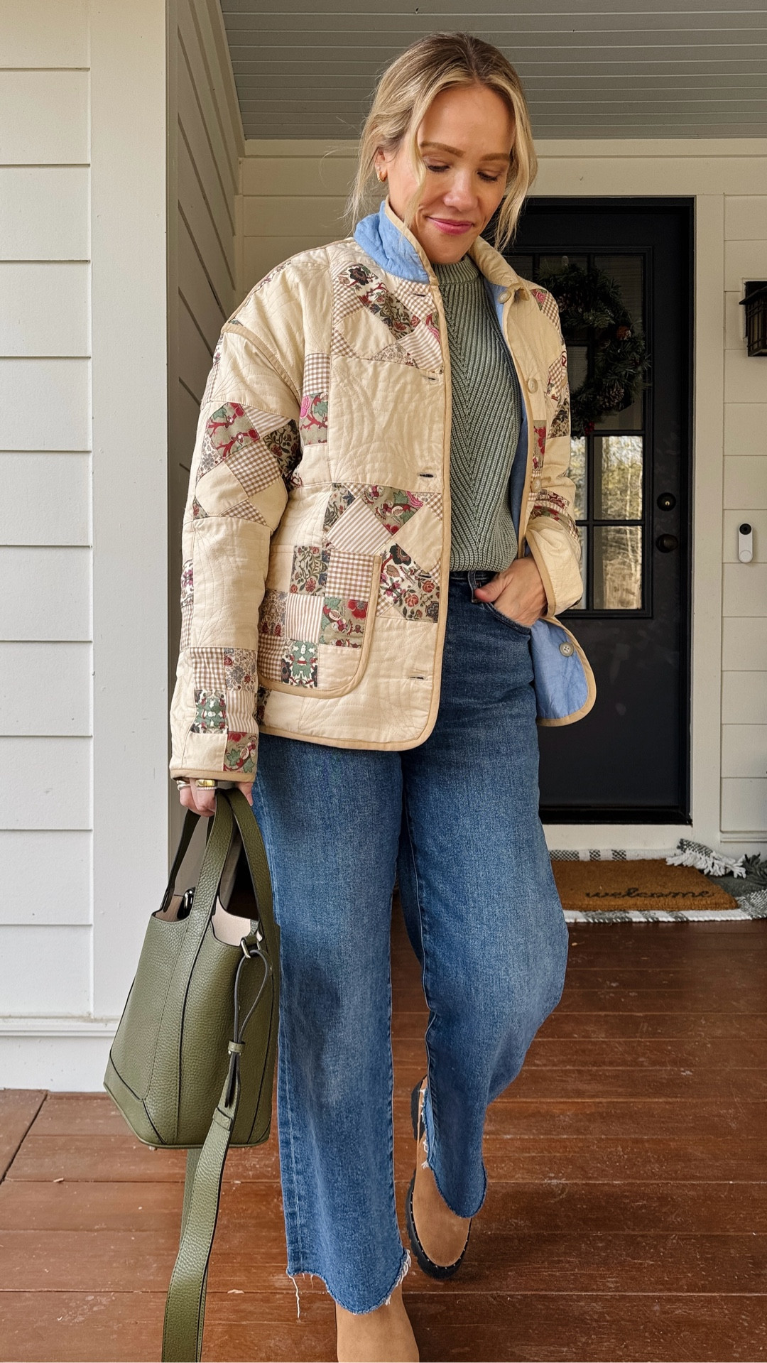 use code YOUROCK at Tuckernuck, wearing my regualr size small in patchwork jacket that's reversible to a gorgeous Spring blue ~ The horse crossbody bag with removeable strap ~ Agolde Harper crop jeans wearing regular size ~ Freda Salvador Rain resistant Boots ~ eby underwear size up to Medium ~ Madewell perfect white tee wearing a small ~ Demylee sweater in washed cotton, small ~ xo, Claire

#LTKOver40 #LTKootd #LTKgrwm