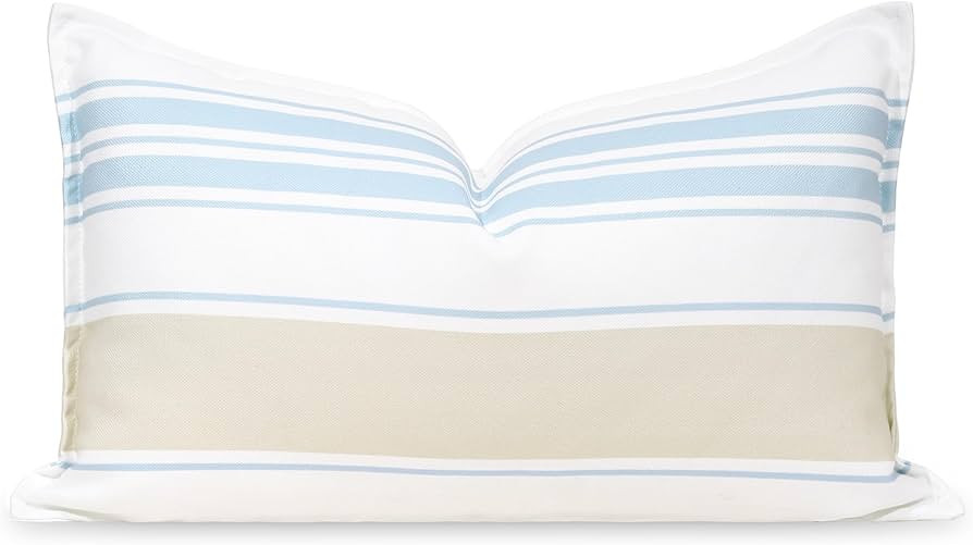 Hofdeco Premium Coastal Patio Indoor Outdoor Lumbar Pillow Cover Only, 12"x20" Water Repellent fo... | Amazon (US)