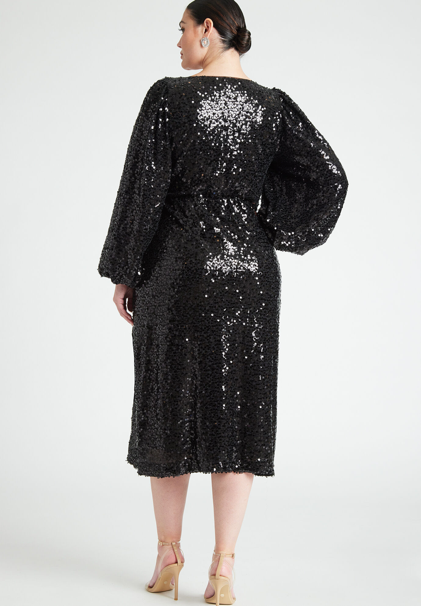 Sequin Wrap Dress | Eloquii