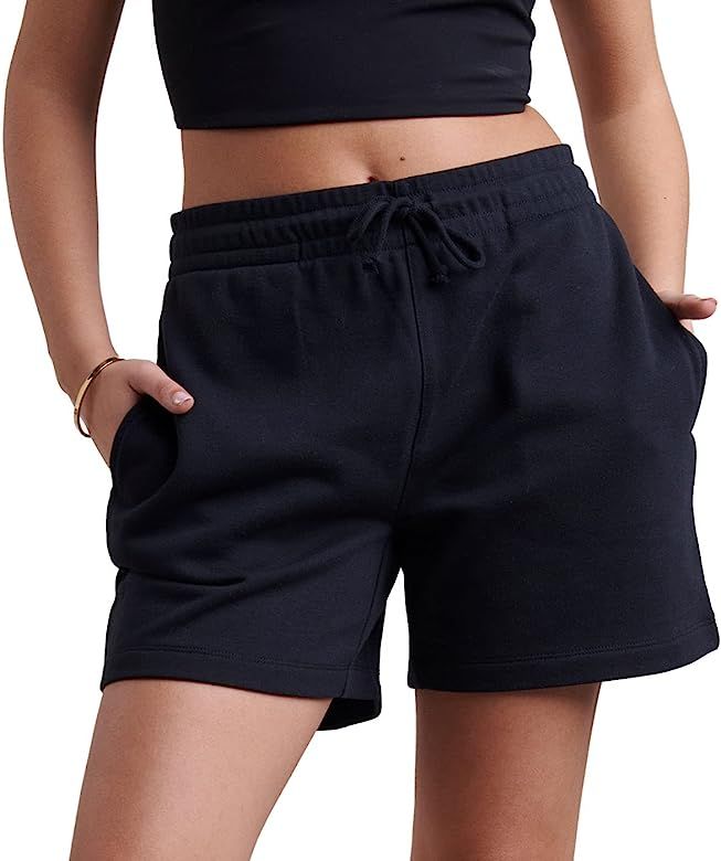 KUT/SO Women's Sweatshort 5" Inseam - Soft & Comfortable 3-Tiered Elastic Waistband Shorts with D... | Amazon (US)