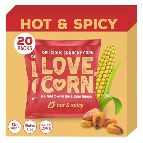 LOVE CORN | Habanero Chilli Delicious Crunchy Corn | 0.7oz, 20 bags | Low-Sugar, Gluten-Free, Plant Based, Non-GMO | Amazon (US)