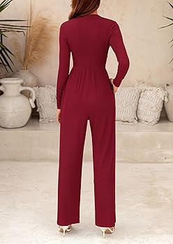 PRETTYGARDEN Jumpsuits for Women Dressy Fall Fashion Clothing 2026 Long Sleeve Mock Neck Date Nig... | Amazon (US)