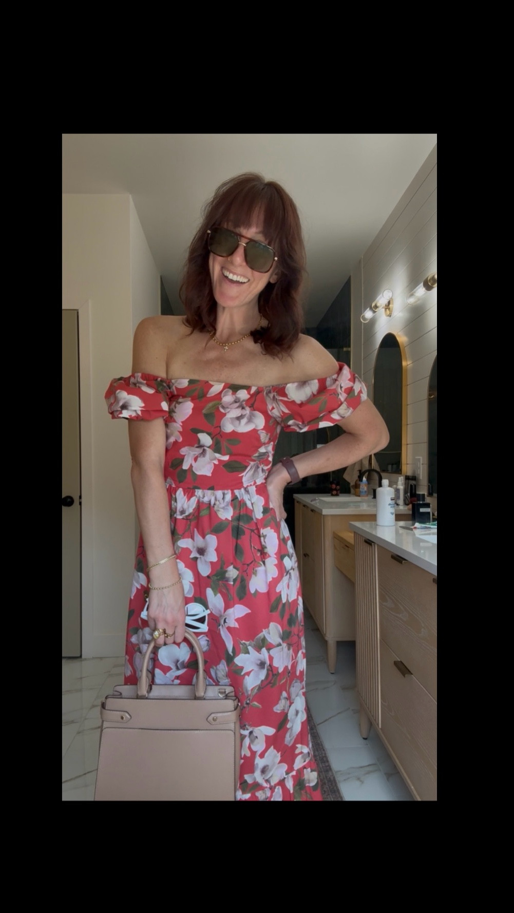 Easter 🐣 brunch attire- super comfy and chic floral off the shoulder from @Express 🤍Perfevt dress for any gathering this Spring season 

#LTKSeasonal #LTKSaleAlert #LTKootd