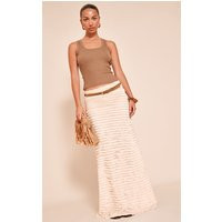Cream Extreme Ruffle Floaty Maxi Skirt | PrettyLittleThing US