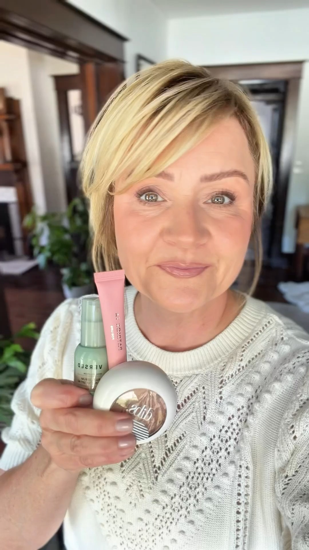 Simple makeup of the day.  I love this skin tint with SPF. I’m in shade 5N.   Lip balm in Vanilla Chai.