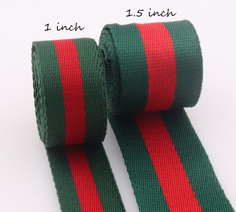 Green&Red stripe webbing,1''ribbon,1.5 inch Nylon webbing,Smooth webbing,For bags,shoulder straps... | Etsy (US)