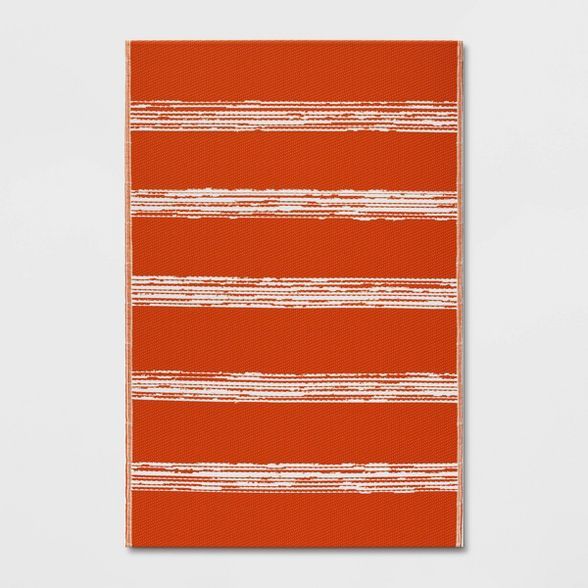 Patio Mat Deep Orange Stripe - Room Essentials™ | Target