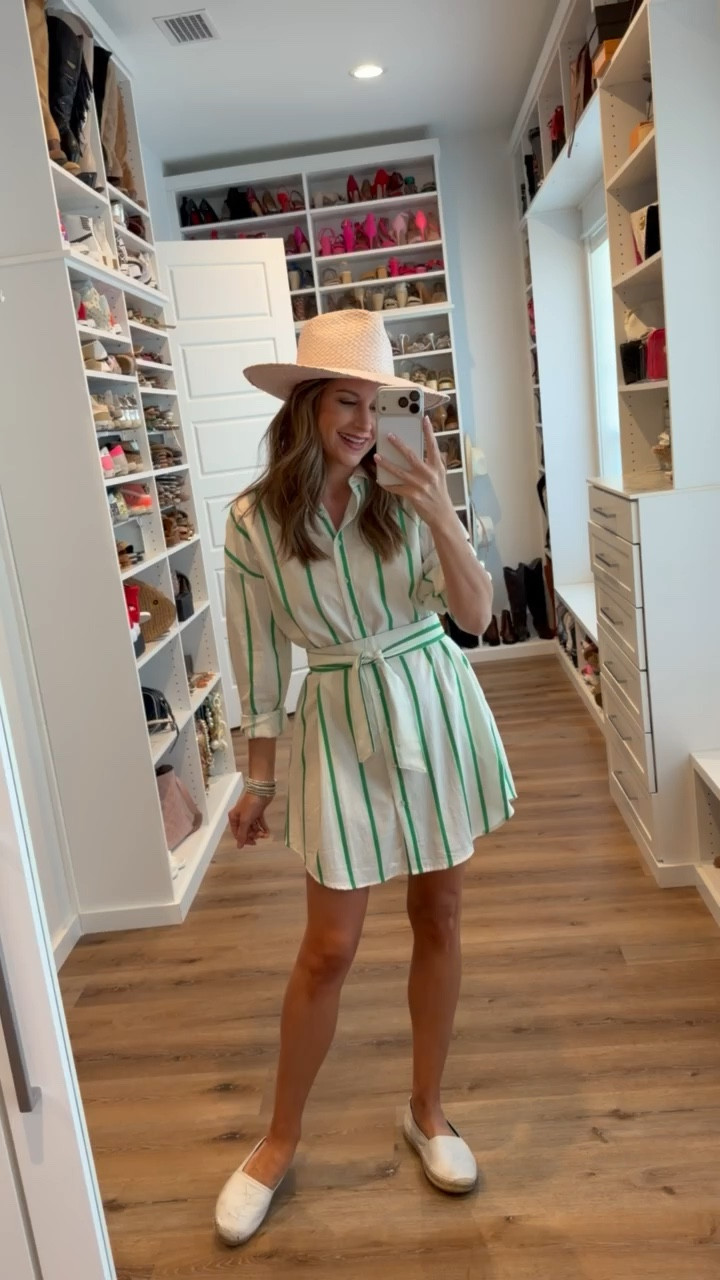 In a small dress, espadrille flats, hat and accessories- fits tts.

#LTKSeasonal #LTKgrwm #LTKootd