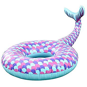Giant Mermaid Tail Pool Float - Happytime 43 Inches Mermaid Inflatable Pool Float Swimming Ring S... | Amazon (US)
