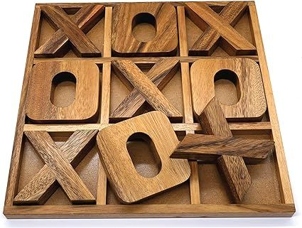 ฺBSIRI Tic Tac Toe Game Wooden Family Board Games for Adults Coffee Table Decor Outdoor Toy Kid... | Amazon (US)