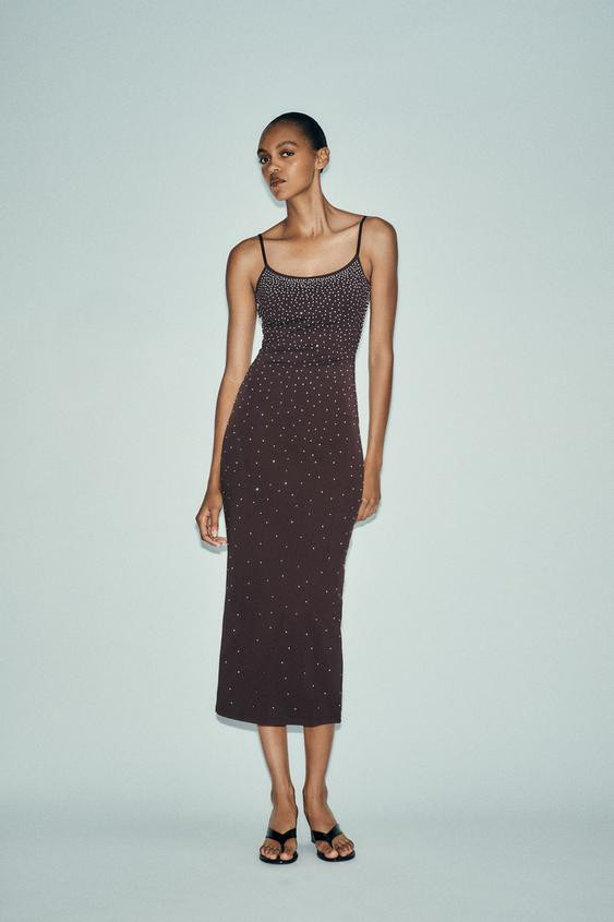 STRASS POLYAMIDE DRESS | Zara US