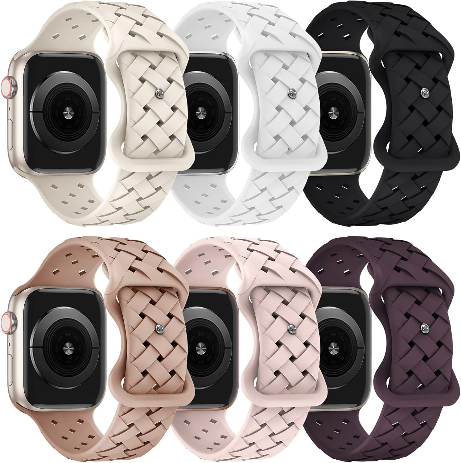 DYKEISS 6 Pack Sport Silicone Band Compatible with Apple Watch Band 41mm 45mm 40mm 44mm 38mm 42mm... | Amazon (US)