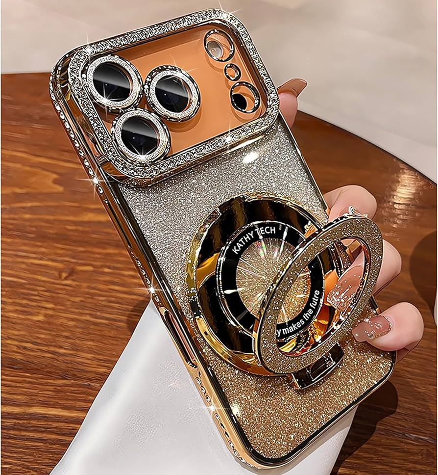 Luxury Bling Diamond Case for iPhone 17 Pro Max 6.9" - Clear Transparent Back with Glitter Card &... | Amazon (US)