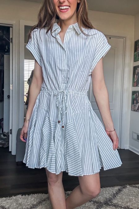Striped dress from Petal + Pup - use code ERICALIGENZA20 

Button front dress // spring dress // casual dress // tie waist dress // striped mini dress // spring outfit 

#LTKstyletip #LTKfindsunder100 #LTKSeasonal