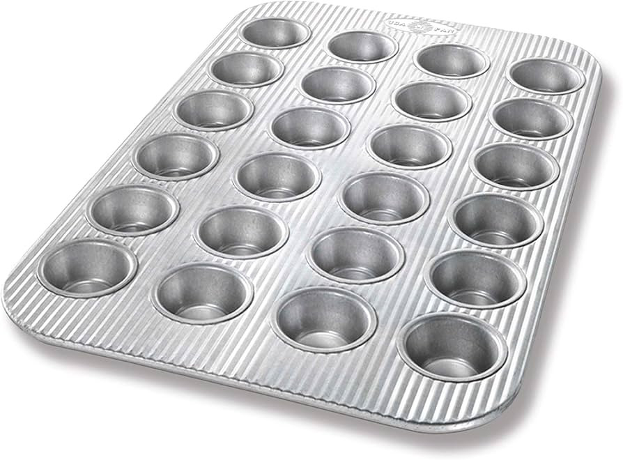 USA Pan Bakeware Mini Cupcake and Muffin Pan, Nonstick Quick Release Coating, 24-Well, Aluminized... | Amazon (US)