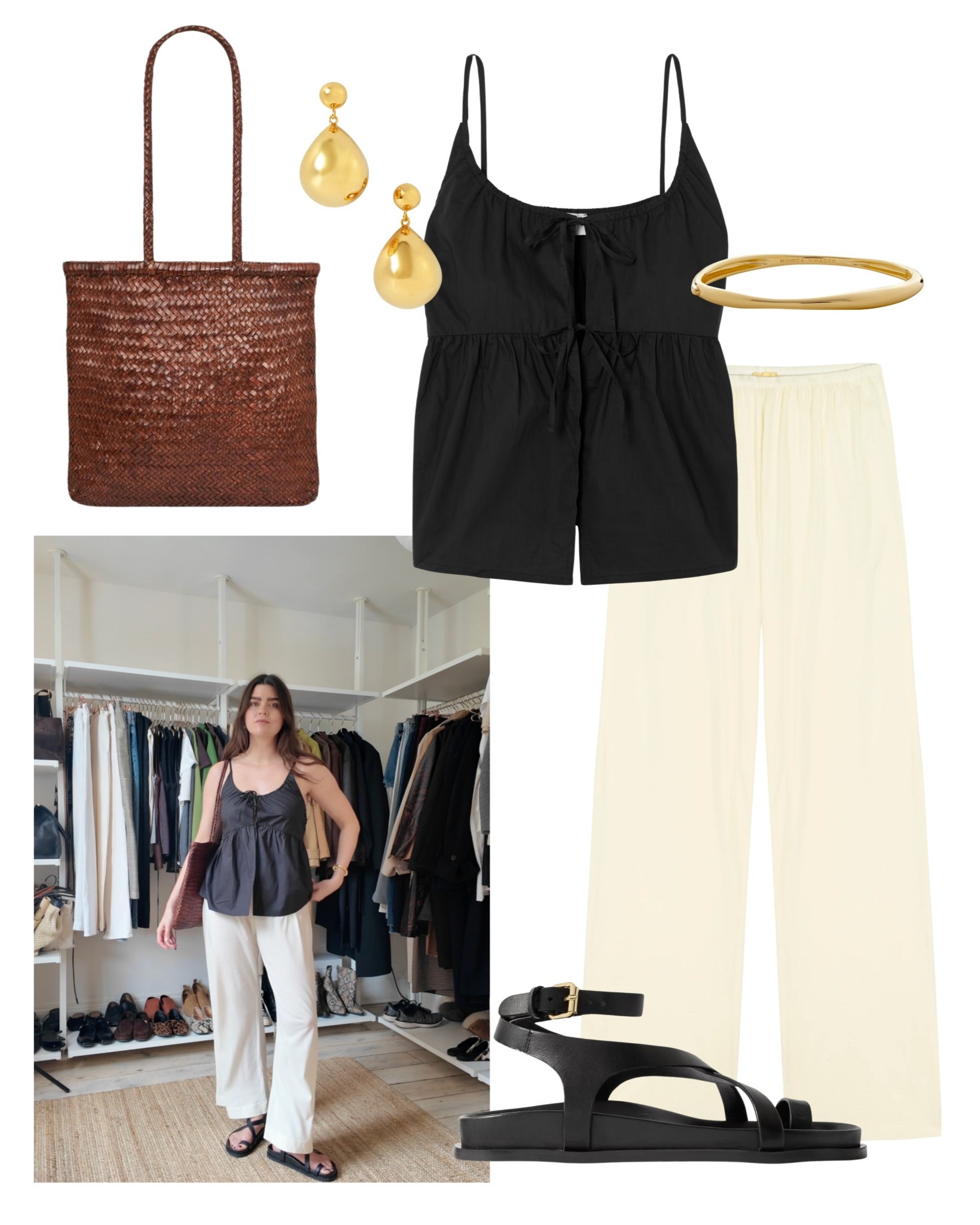 
The outfit I can’t stop wearing lately—an easy black gathered top, relaxed cream trousers, and simple sandals. Effortless, wearable, and ideal for warm summer days.

You can find more style content over on my Substack ’The Wardrobe Edit’


#LTKsummer #LTKstyletip