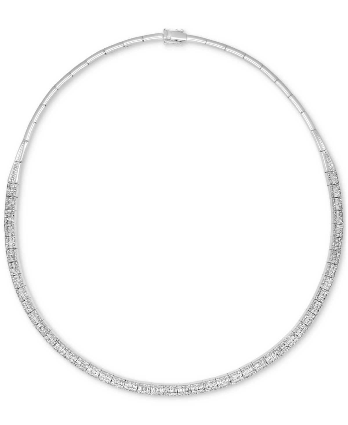 Effy Diamond Round & Baguette 17" Collar Necklace (4 ct. t.w.) in 14k Gold (also available in White Gold) - White Gold | Macy's