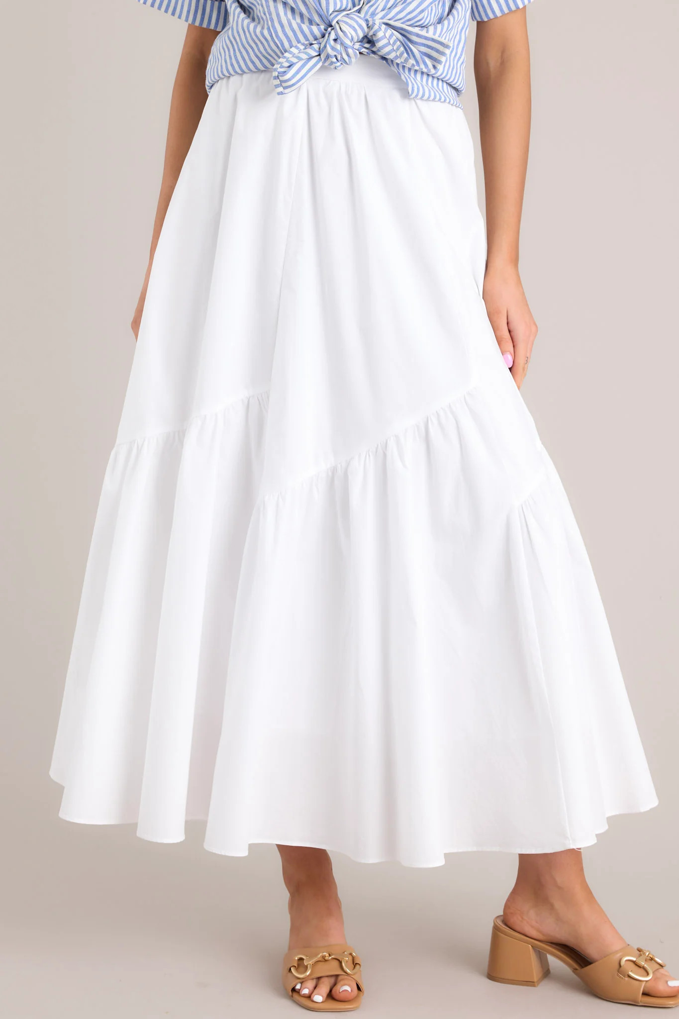 Everyday Magic White Midi Skirt | Red Dress