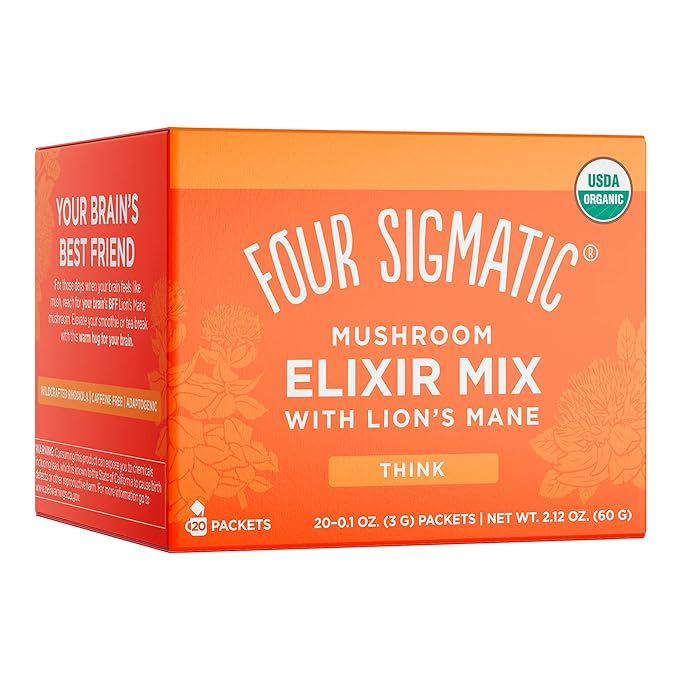 Four Sigmatic Lion's Mane Mushroom Elixir, Organic Lion's Mane Mushroom Powder with Rhodiola & Ro... | Amazon (US)