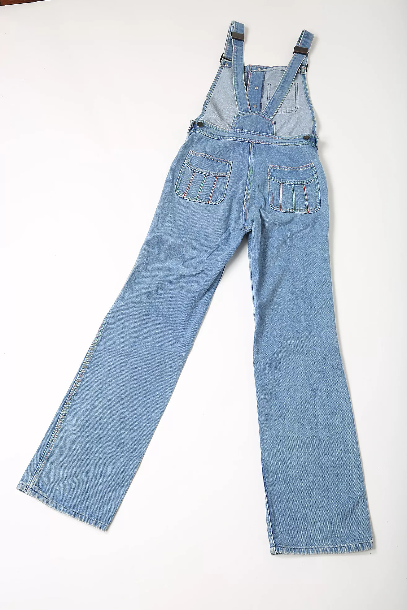 Vintage 70s Rainbow Stitched Denim Overalls Jumpsuit  Selected by Love Rocks Vintage | Free People (Global - UK&FR Excluded)
