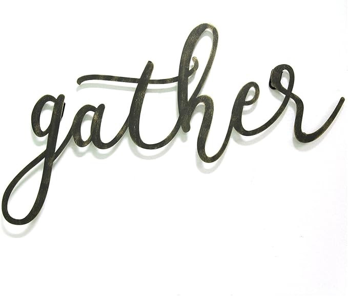 Stratton Home Decor Black Gather Script Wall Decor, 20.00 W X 0.45 D X 10.00 H | Amazon (US)