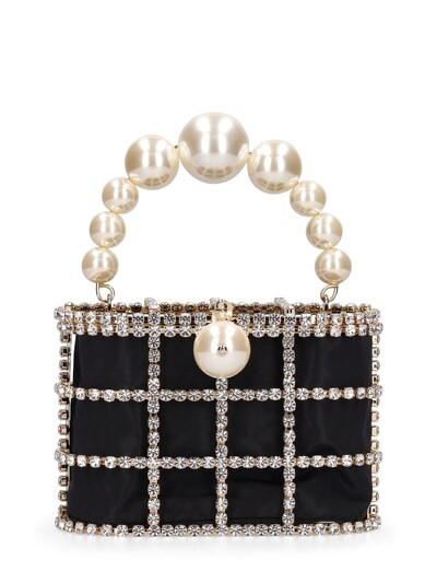 Holli crystal & pearl box top handle bag | Luisaviaroma