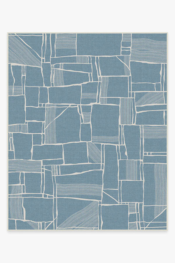 Rune Slate Blue Outdoor Rug | Ruggable