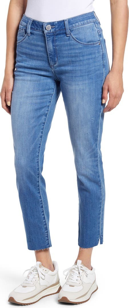 Ab-Solution High Waist Raw Hem Slim Jeans | Nordstrom