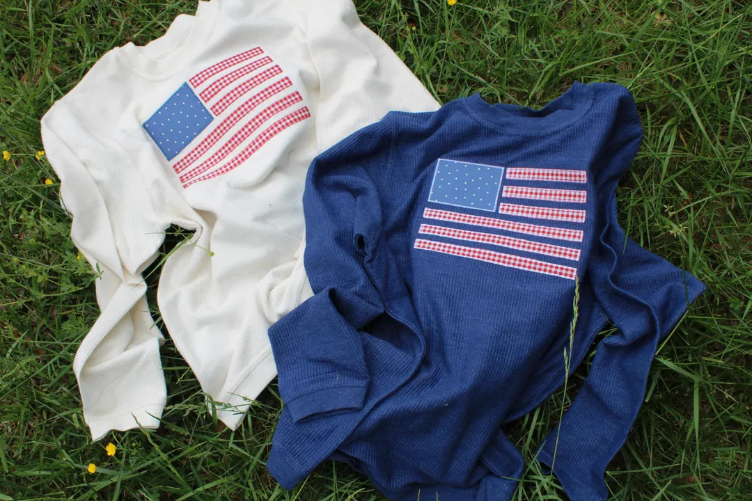 American Flag Corded Crewneck -- Applique Pullover, Fourth of July Shirt - Etsy | Etsy (US)