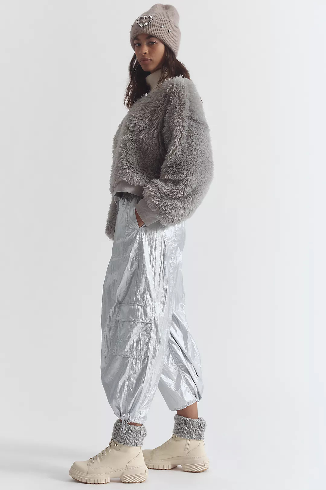 Daily Practice by Anthropologie Base Jump Parachute Pants: Metallic Edition | Anthropologie (US)