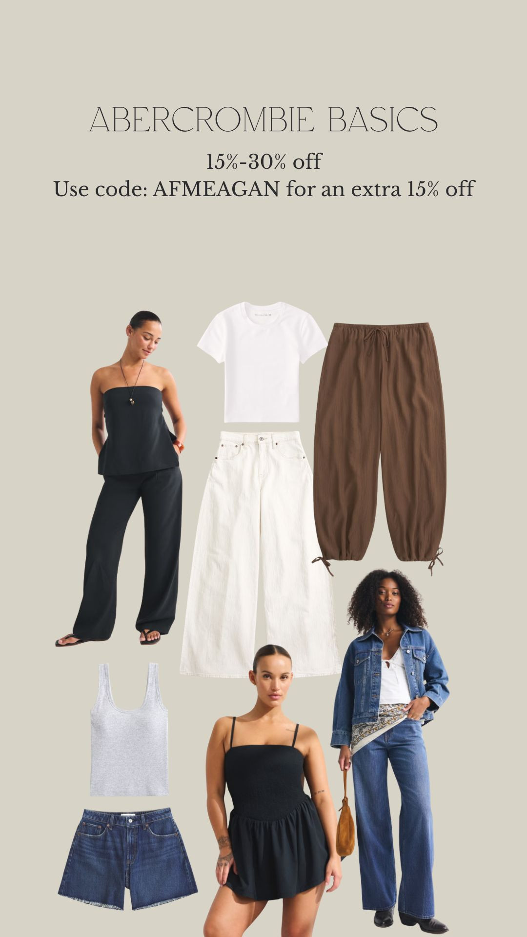 Abercrombie Summer Basics! 15%-30% off and use code: AFMEAGAN for an extra 15% off 🙌
 

Abercrombie basics, white crew-neck T-shirt, brown drawstring trousers, white wide-leg jeans, Co-ord, versatile summer basics, bra-free top. Neutral capsule wardrobe, everyday summer basics, casual denim staples, relaxed travel outfit  

 #LTKuk #LTKsummer #LTKeurope