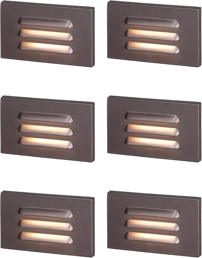 LEONLITE 6-Pack 5CCT 120V LED Step Lights, Louvered, Oil Rubbed Bronze | Amazon (US)