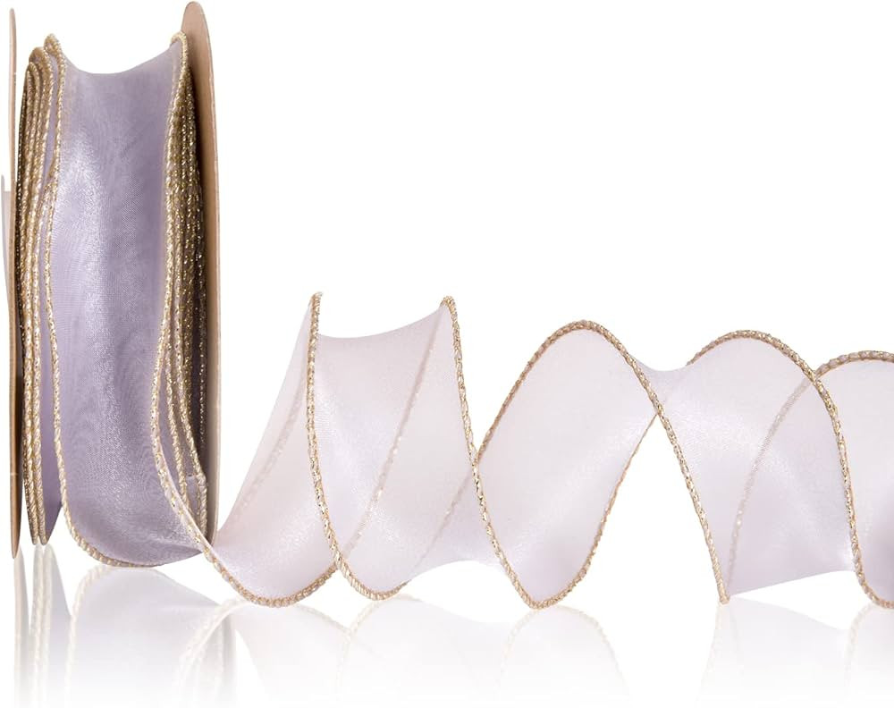 ORNALES Wired Edge Ribbon, 1.5" x 10 Yards x 1 Rolls - for Christmas, Home Decor, Gift Wrapping, ... | Amazon (US)