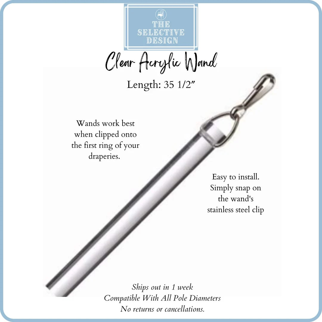 Clear Acrylic Curtain Wand - Etsy | Etsy (US)