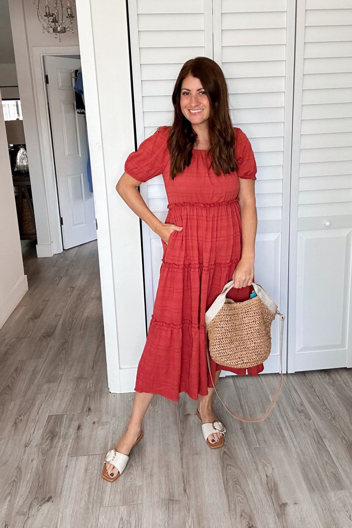 Loving this super lightweight midi spring dress! Comes in a few different color options and has pockets! Wearing a size small pairs perfectly with this cute summer bag from Amazon as well!

#LTKstyletip #LTKSeasonal #LTKfindsunder50