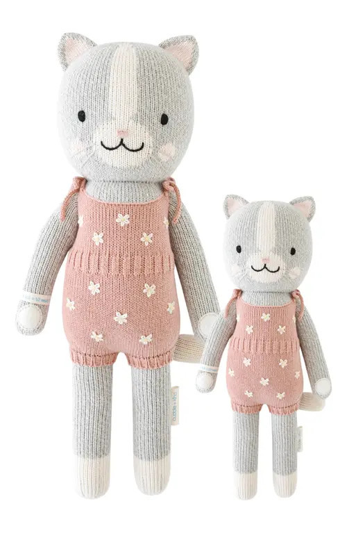 cuddle+kind Daisy the Kitten Stuffed Animal in Pink/Grey at Nordstrom | Nordstrom